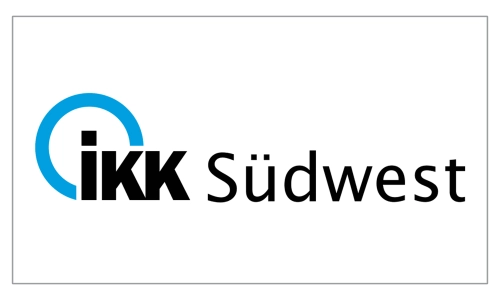 Logo der IKK Südwest mit blauem Kreis um das "i".