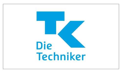 Logo der Techniker Krankenkasse (TK) in Blau auf weißem Hintergrund.