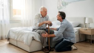 Mein Vater fällt immer wieder – reicht ein Pflegedienst noch aus?